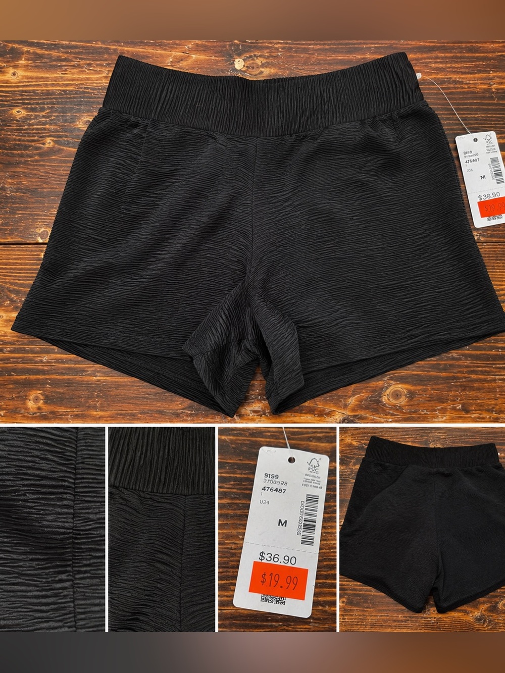 Reitmans Women’s Blk Textured Pull-On Shorts Size M StretchCasual Shorts NWT